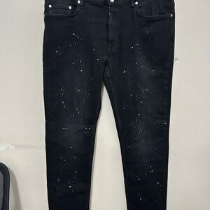 BLK DNM Black 25 Jeans In Fulton Black Paint Men’s Size 38” X 32”